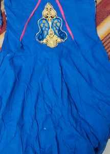 Vibrant Blue Anarkali Suit Set