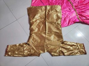 Pink Shahi Gharara with golden kurti