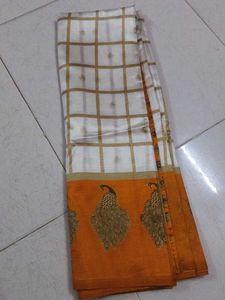 Designer Peacock Print Saree