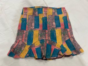 Colorful Patchwork Mini Skirt