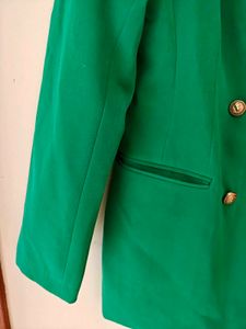 Vibrant Green Double-Breasted Blazer