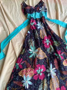 Boho Floral Halter Maxi Dress
