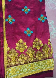 Embroidered Silk Saree