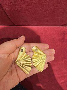 Unique Gold Fan Earrings
