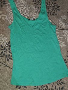Aqua Blue V-Neck Tank Top