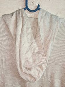 Cozy Cream Knit Cardigan Hoodie Long