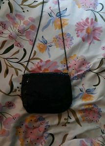 Sparkly Black Clutch with Gold Bow