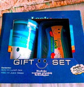Gift set tiffin box and bottle
