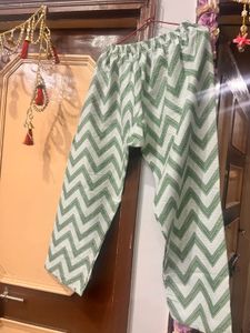 Green Floral Print Kurta with Palazzo Pants
