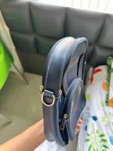 Cute Bunny Face Navy Blue Crossbody Bag