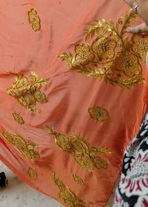 pure chiffon saree with aari tari zari work 😍🔥
