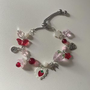 Cute Strawberries Charm Bracelet