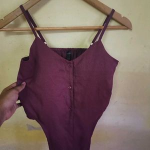 Plum Button-Up Camisole Top
