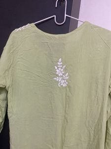 Elegant Lime Green Chikankari Kurta