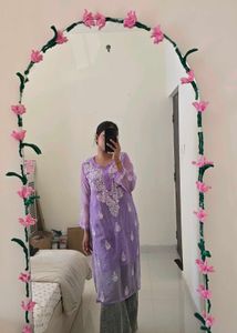 Lavender Embroidered Kurta Set