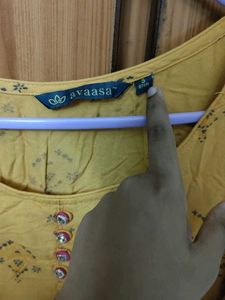 Elegant Yellow Printed Kurta