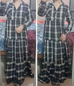 CHECKERED SHIRT DRESS