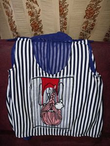 New Striped Embroidered Tunic Top