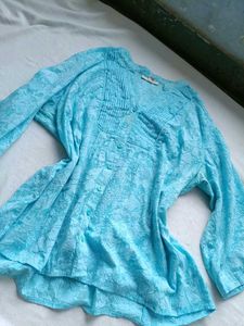 Beautiful Blue Textured Kurta