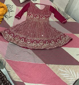 Elegant pink sharara set