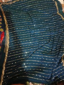 Stunning Teal Embellished saree