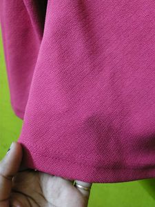 Pink Long Sleeve Zipper Neck Top