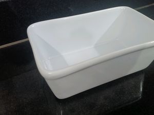 White Rectangular Ceramic Dish[Small]