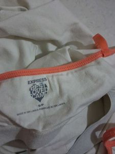 S White Camisole Top with Orange Trim