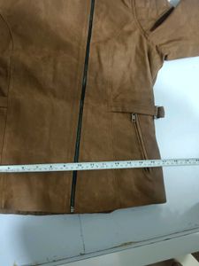 Brown Faux Suede Moto Jacket