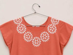 Orange Floral Print T-Shirt