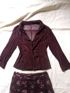 Elegant Velvet Skirt Suit Set