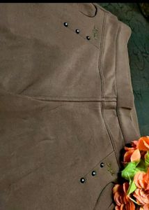 Brown Woolen Trouser In Girlish Look