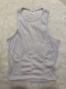 Ribbed Corset Crop Top