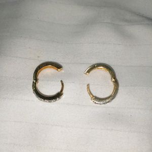 Rhinestones Nag Golden Bali Stud Earrings