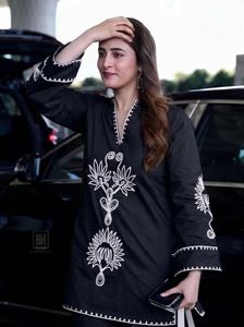Black Embroidered Festive Co-ord set