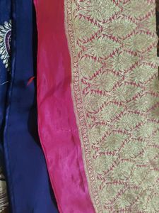 Elegant Blue Silk Saree with Embellishments