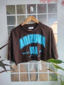 Brown Arizona USA Cropped T-Shirt