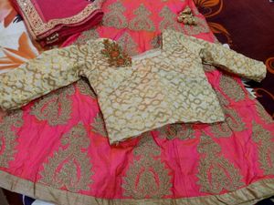 Beautiful Pink &amp; Gold Lehenga Choli Set