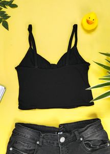 Black Trendy Crop Top