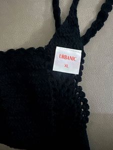 Black Crochet Bikini Top