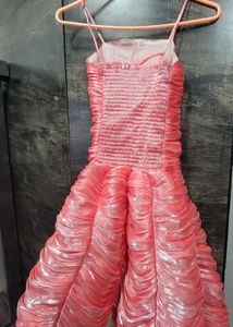 Stunning Ruched Pink Ethnic Gown
