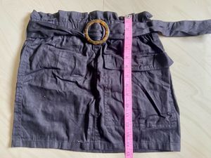 Chic Black Paperbag Waist Skirt