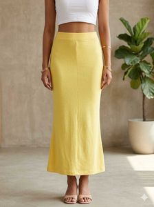 Bright Yellow Flared saree Skirt