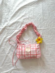 Cute Pink Plaid Shoulder Bag