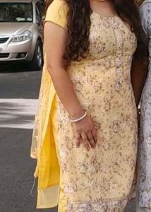 Elegant Yellow Floral Kurta Set