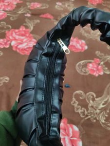 Black Ruched Handle Shoulder Bag