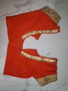 Elegant Orange Embroidered Saree
