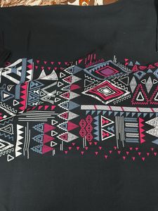 Black Kurta with Geometric Print