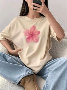 Cream Floral Print Oversized T-Shirt