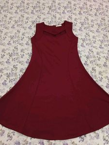 Maroon midi dress